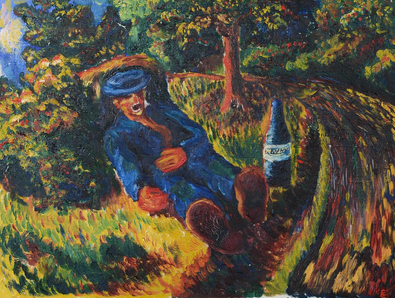 CHRISTER ERIKSSON. „Angelman efter digt af Dan Andersson“, olie på lærred, monogram signeret.