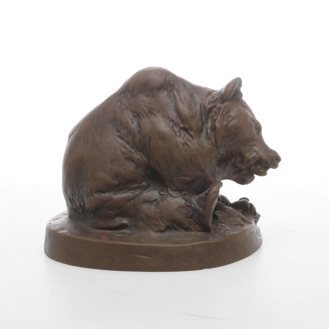 FGURIN, Björn, keramik, efter August Gaul, Böttger Steinzeug, Meissen, 1900-talets första hälft.