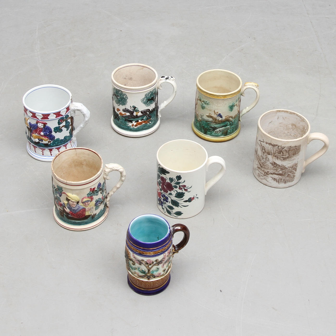 ÖLSTOP, 7 st, keramik, 18/1900-tal.