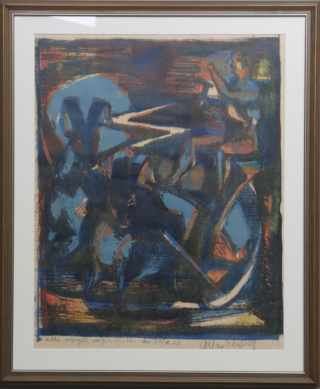 ALLAN EBELING. Färglitografi, signerad och daterad 57.