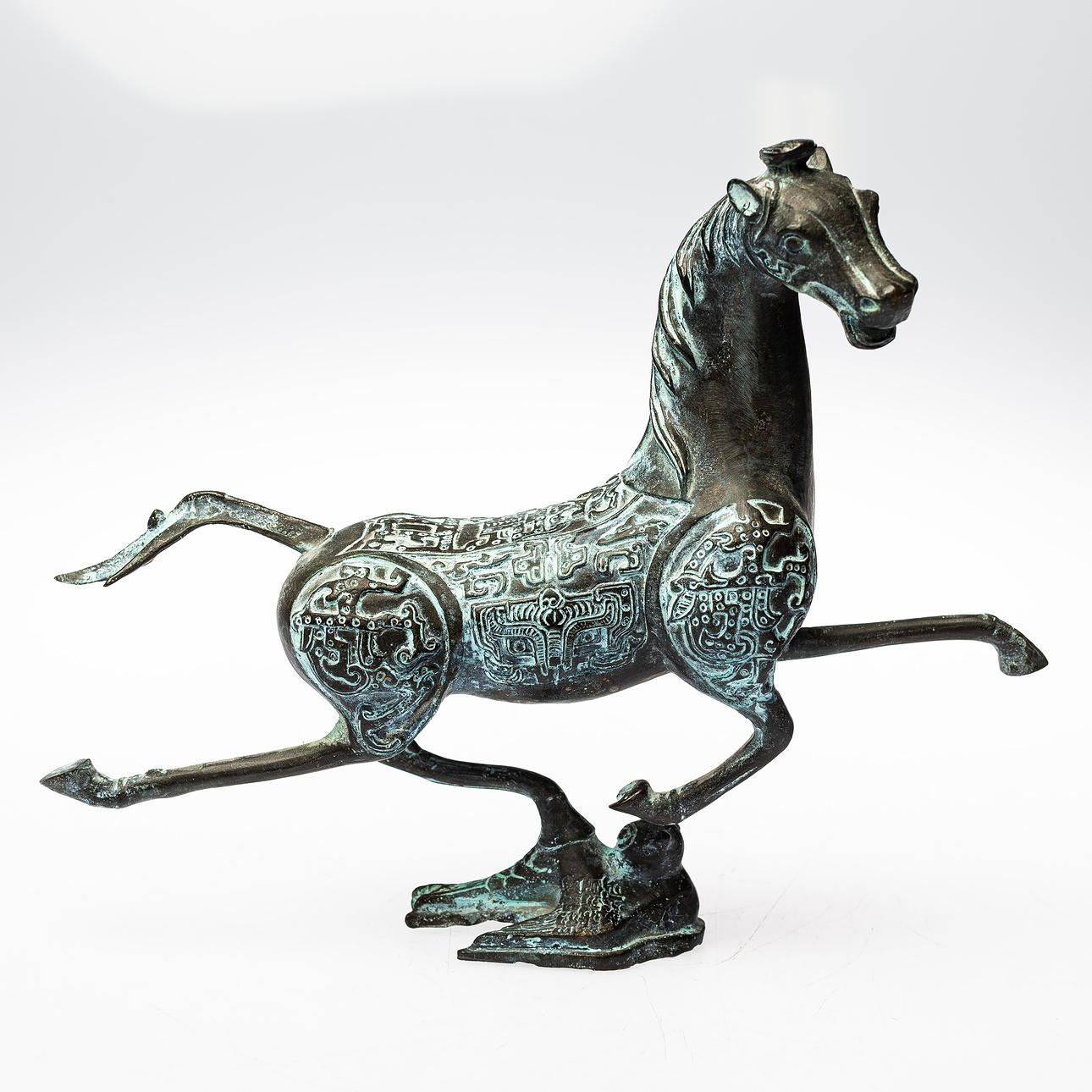 SKULPTUR, häst, brons, Kina.