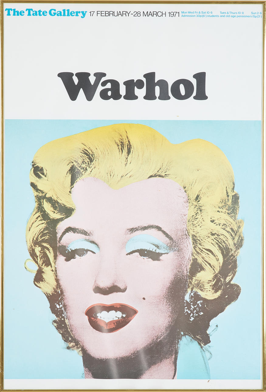 ANDY WARHOL. EFTER. AFFISCH "The Tate Gallery 1971", Warhol.