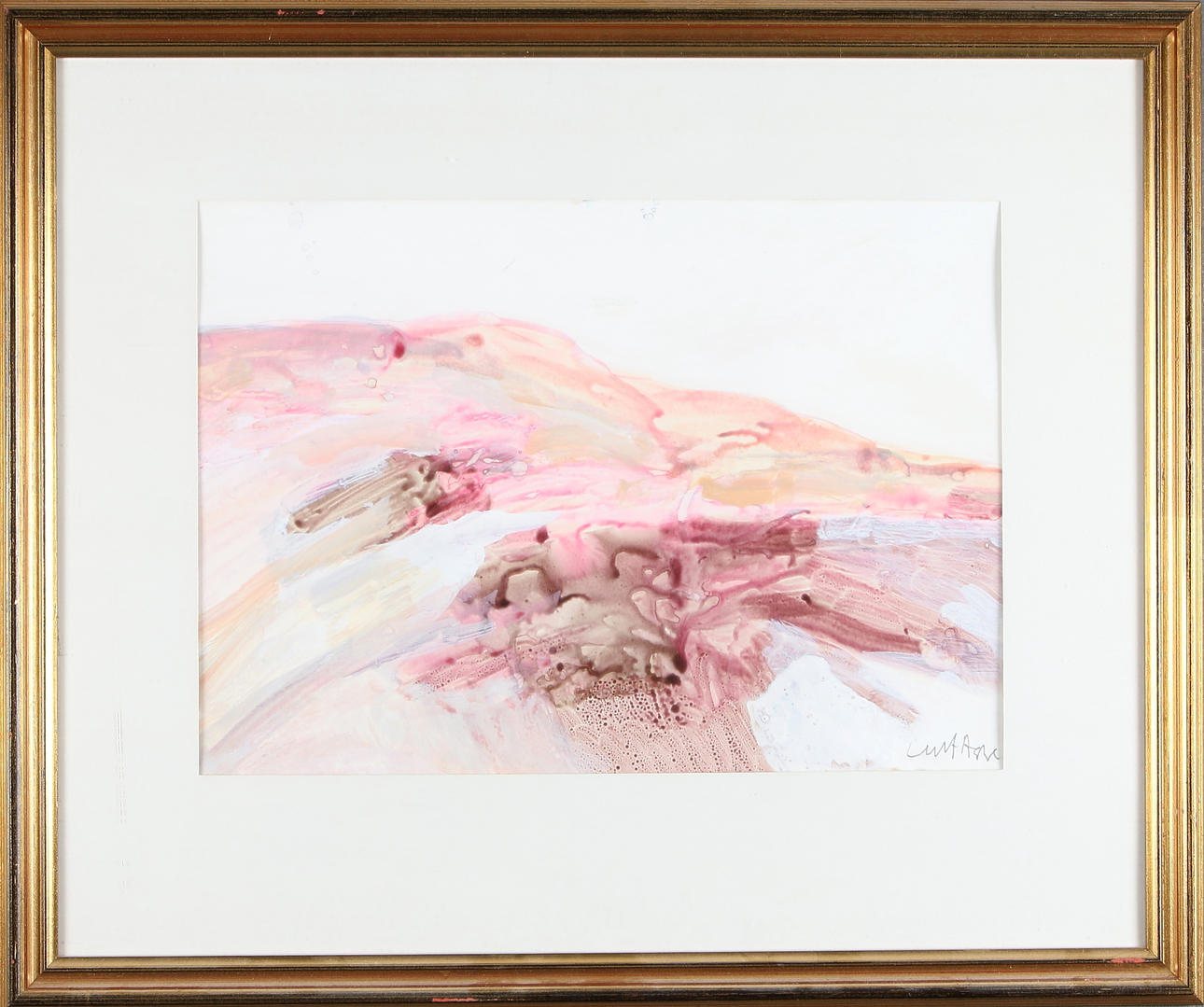 CURT AGGE. "Hamrafjället västsida", gouache på papper. Signerad.