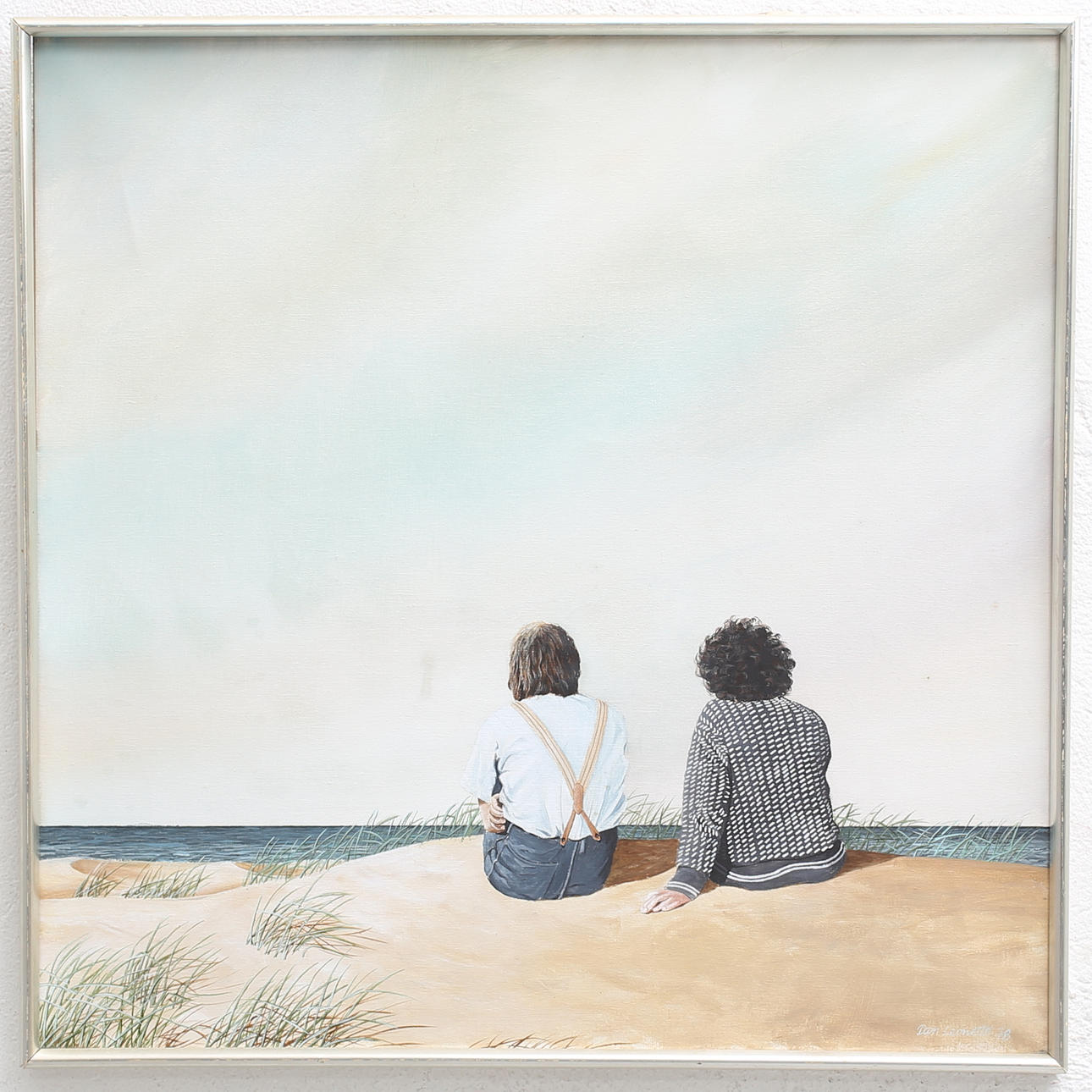 DAN LEONETTE. Pojkar vid stranden. Olja på duk, signerad och daterad 78.