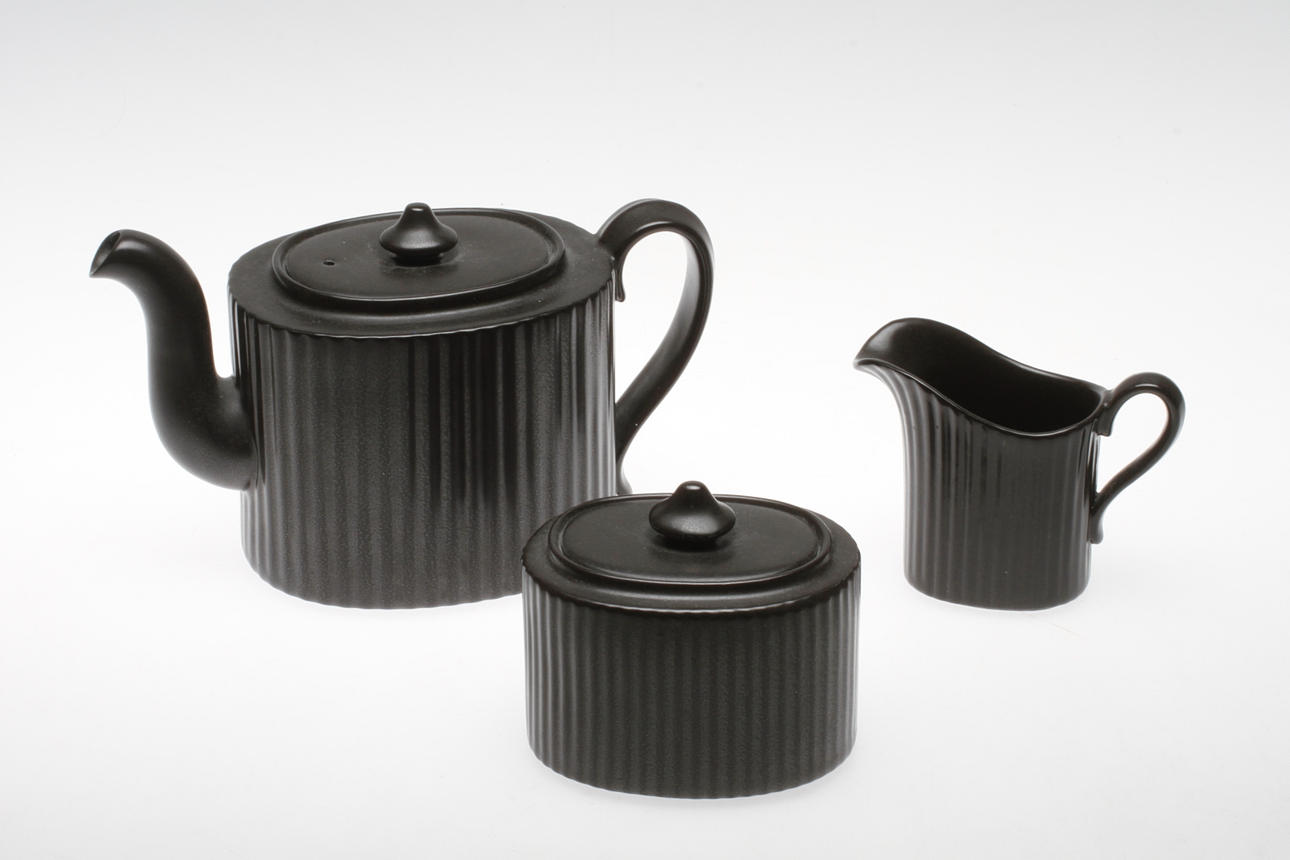 TESERVIS, 3 delar, keramik, "Mangania", Lillemor Mannerheim, Upsala-Ekeby.