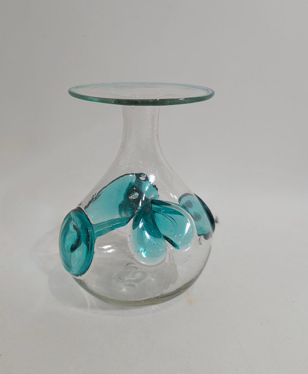 JARRÓN CATALÁN EN CRISTAL SOPLADO.