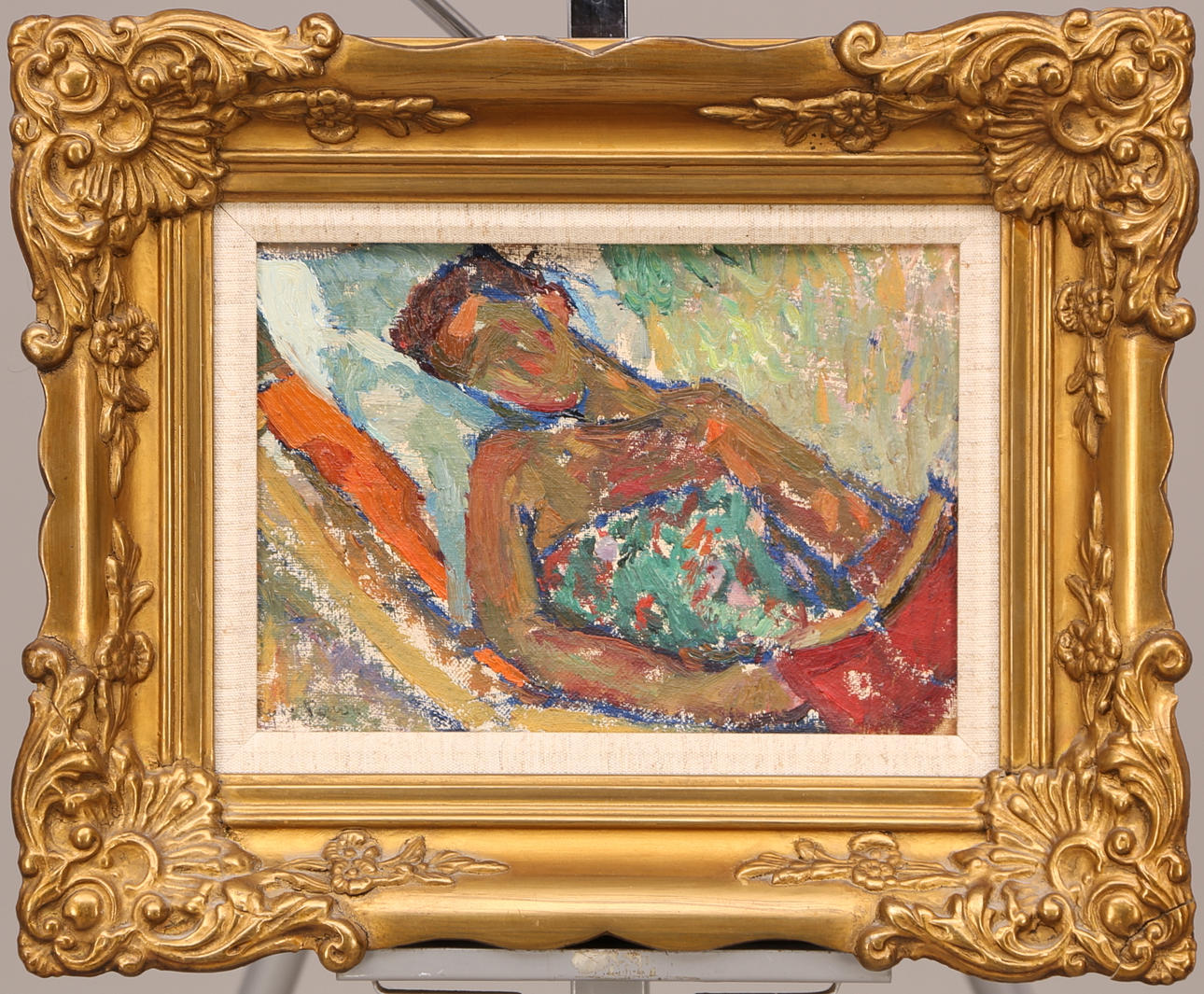 RUNE PERSSON. Läsa bok, olja duk, signerad Rune Persson.