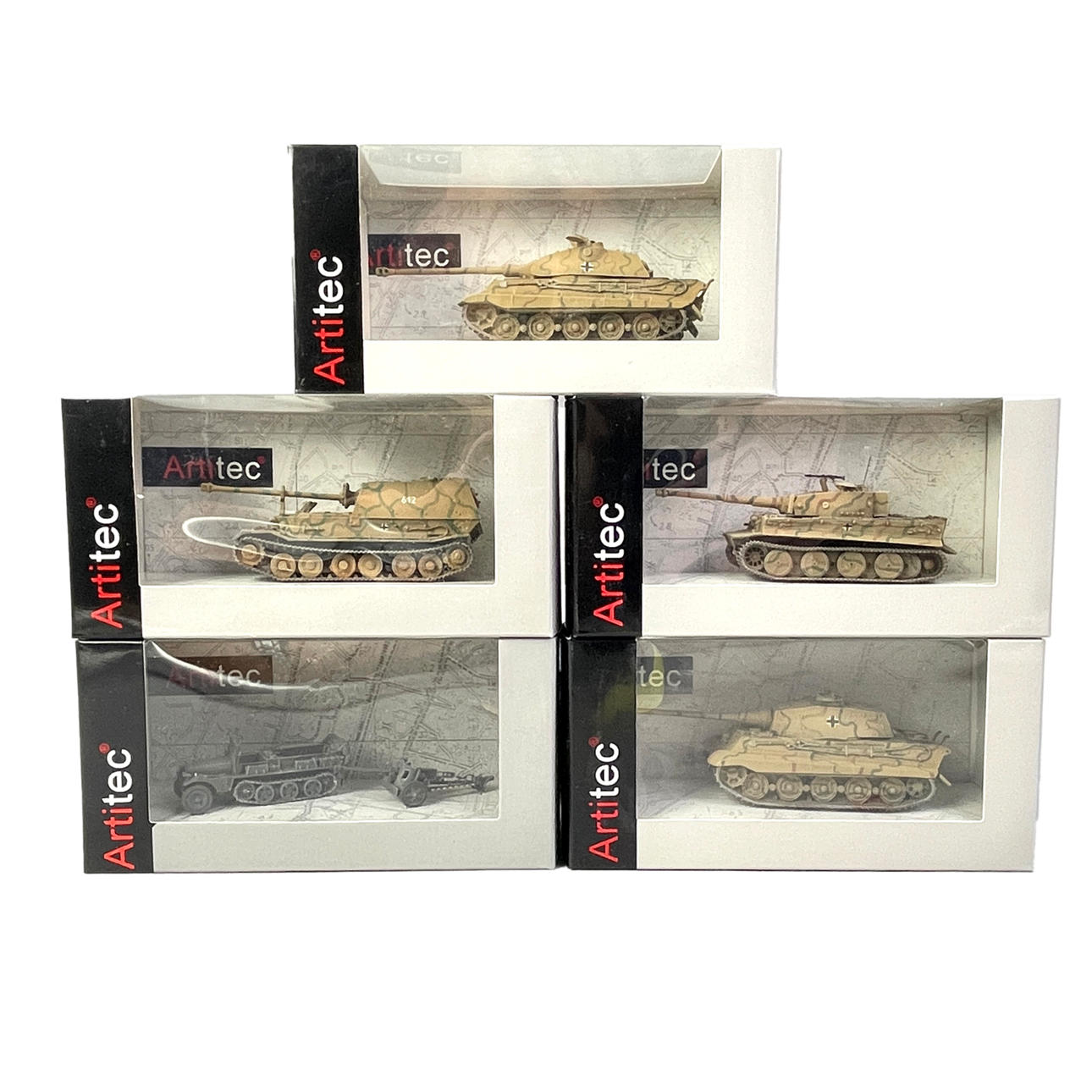 ARTITEC, PANSREDE KØRETØJER, 5stk, Scala 1:87.