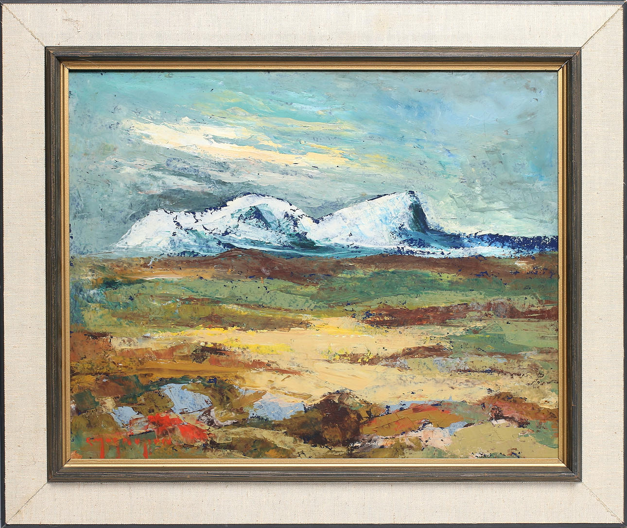 ERIK MAGNUSSON. "Helagsfjället", olja på pannå, signerad.