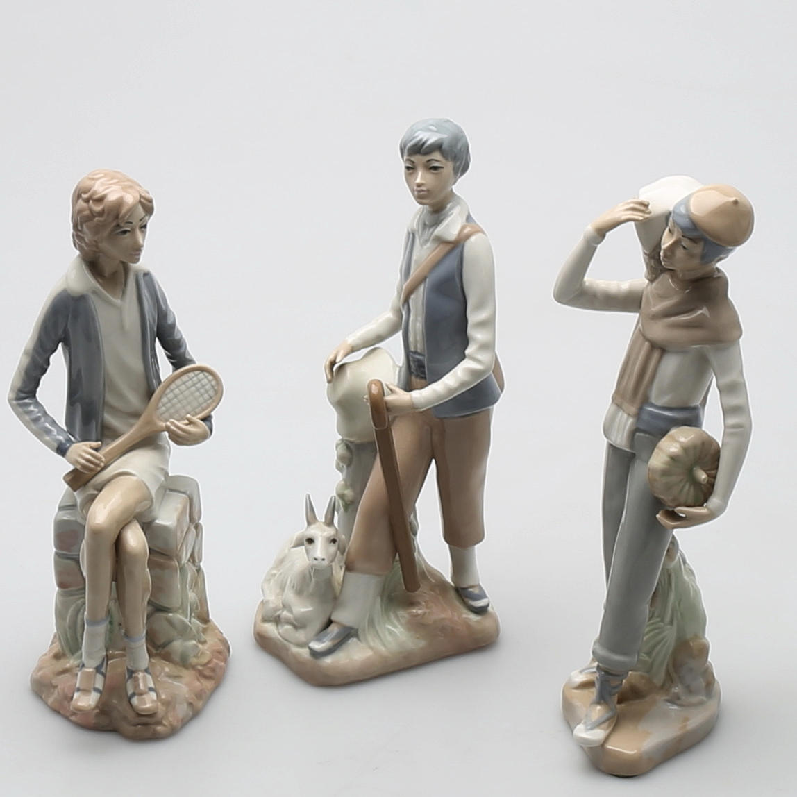 FIGURINER, 3 st, Porslin, Casades, Spanien.