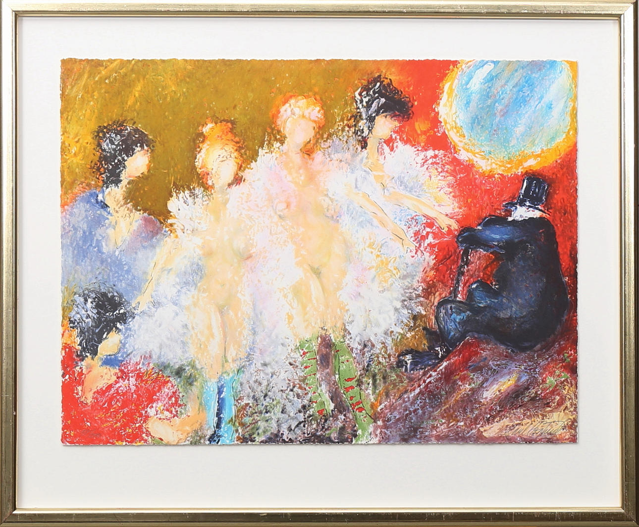 CARL HÖGLUND. Danserskor, färglitografi, signerad, numrerad.