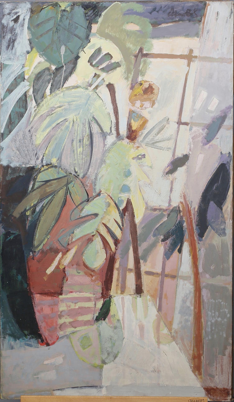 BRUNO MERBITZ, PROF. (1918 BERLIN 1997). blommig stilleben, abstrakt.