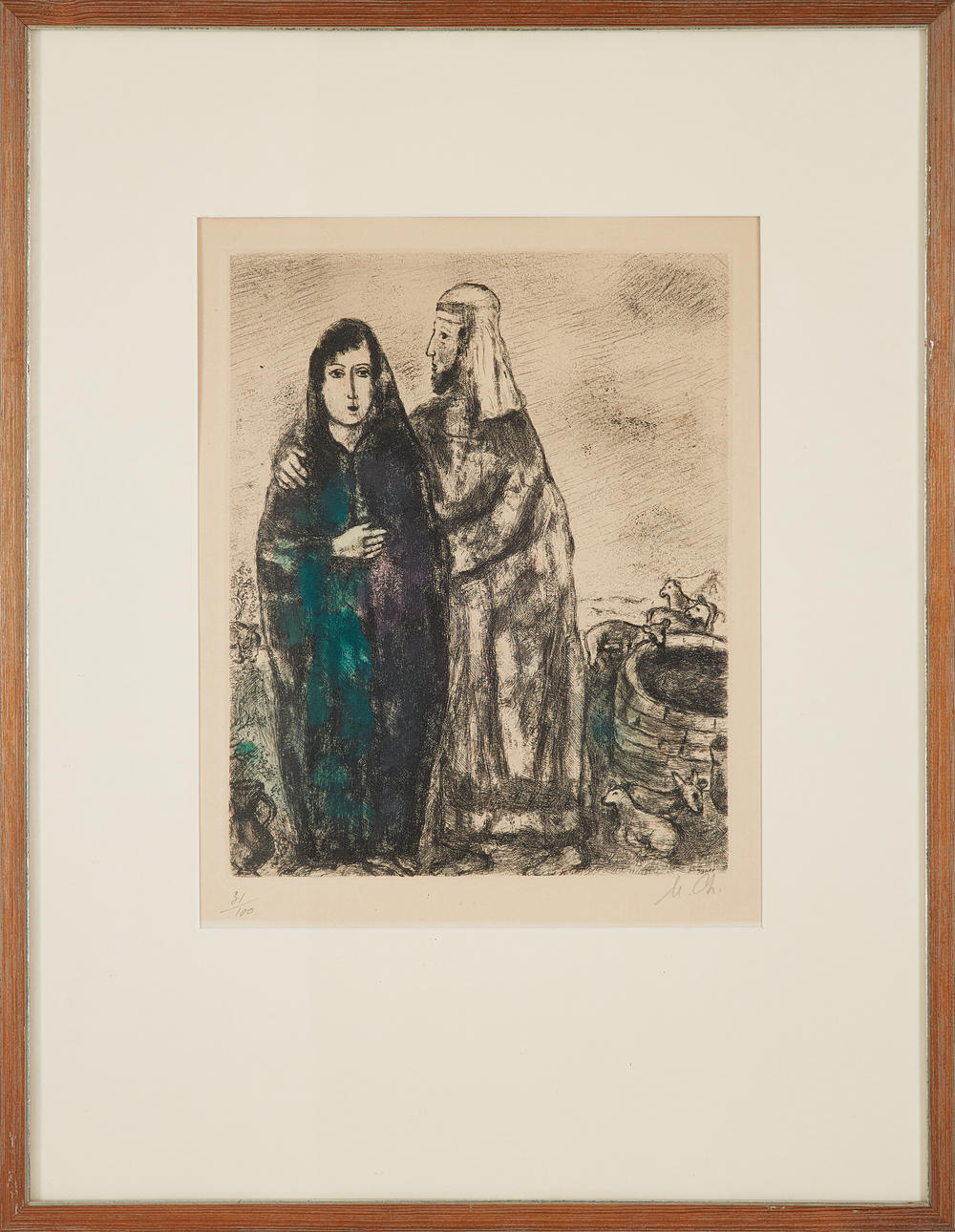 MARC CHAGALL. „Rencontre de Jacob et de Rachel“.