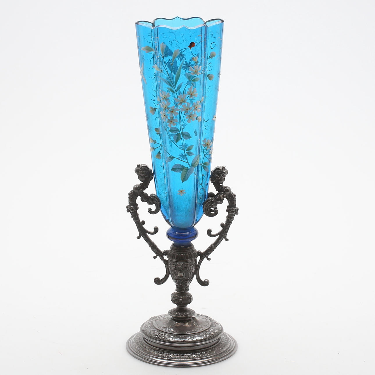 VAS, glas/vitmetall, 1900-tal.