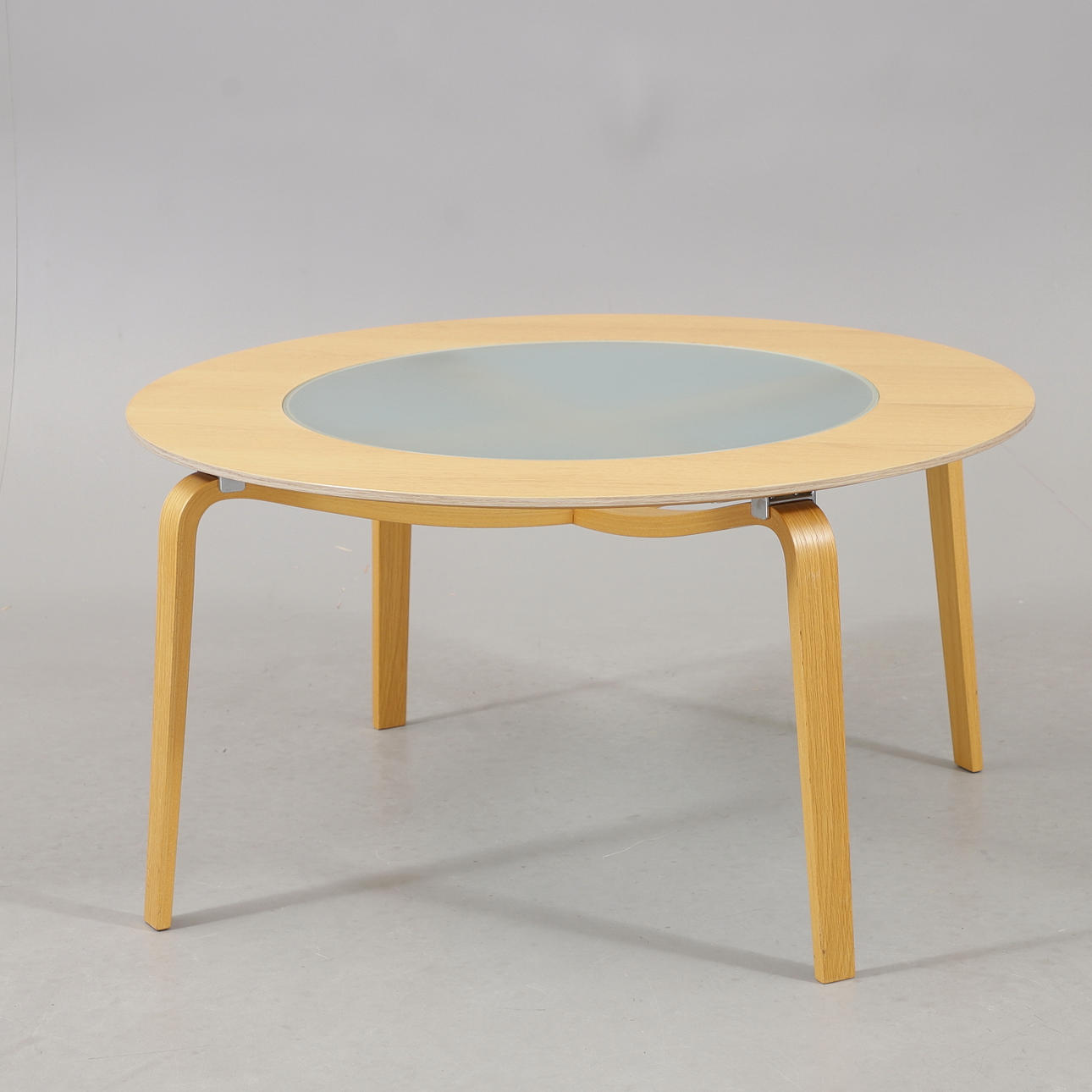 COFFEE TABLE WITH GLASS TOP, 2000'S.