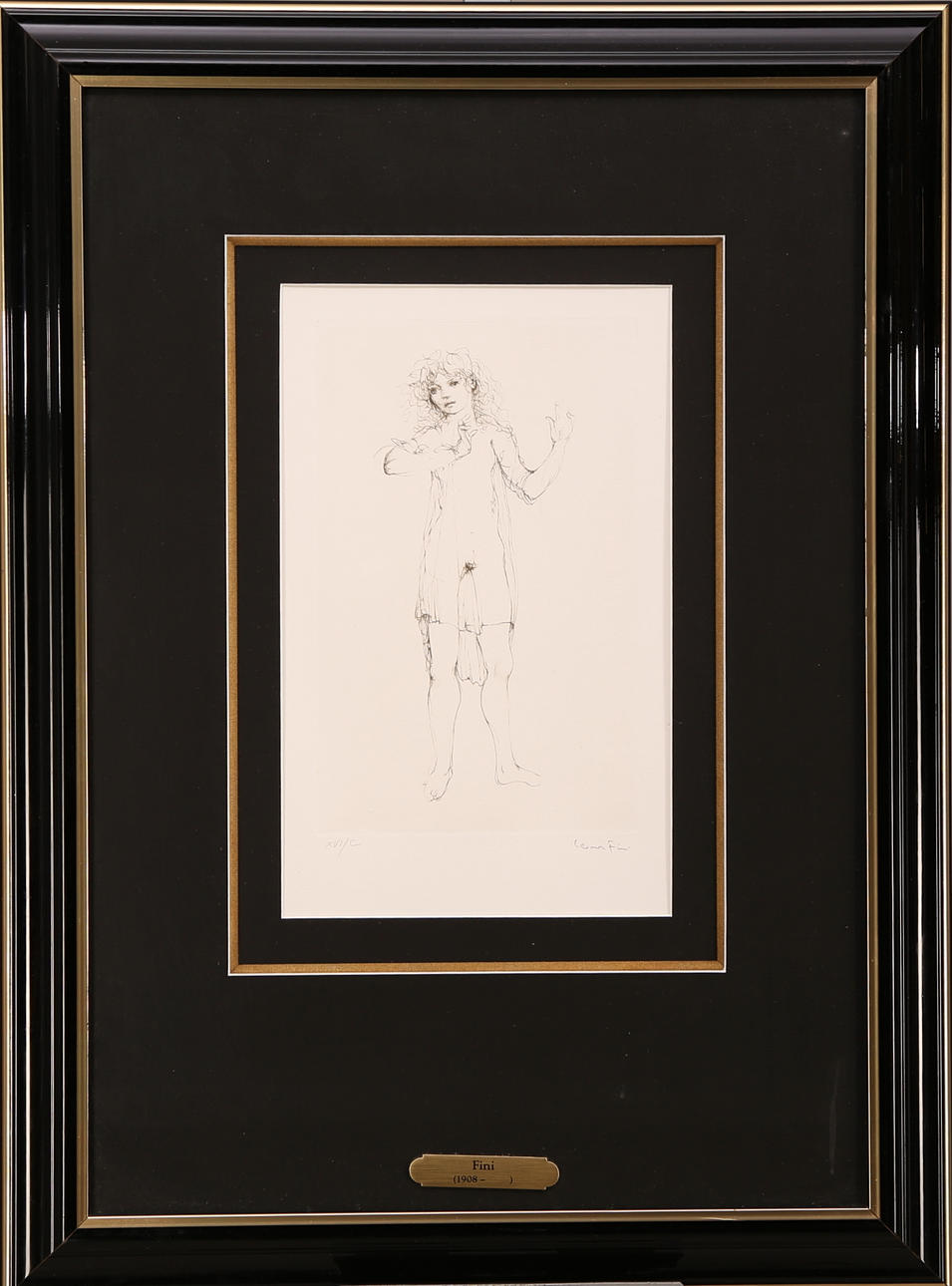 LEONOR FINI. Lättklädd pojke, litografi XVI / C, signerad Leonor Fini.