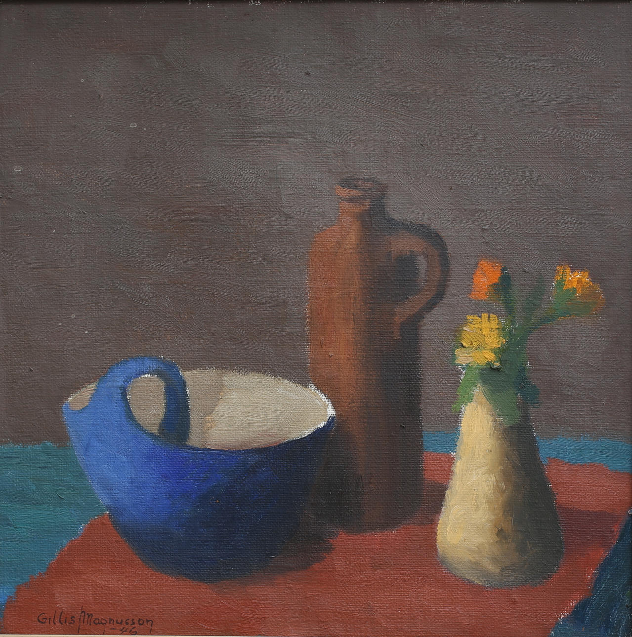 GILLIS MAGNUSSON. Stilleben. Olja på duk, signerad och daterad -46.