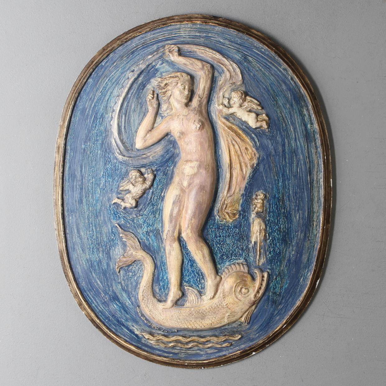 RELIEF, bemålat gips, 1900-tal.