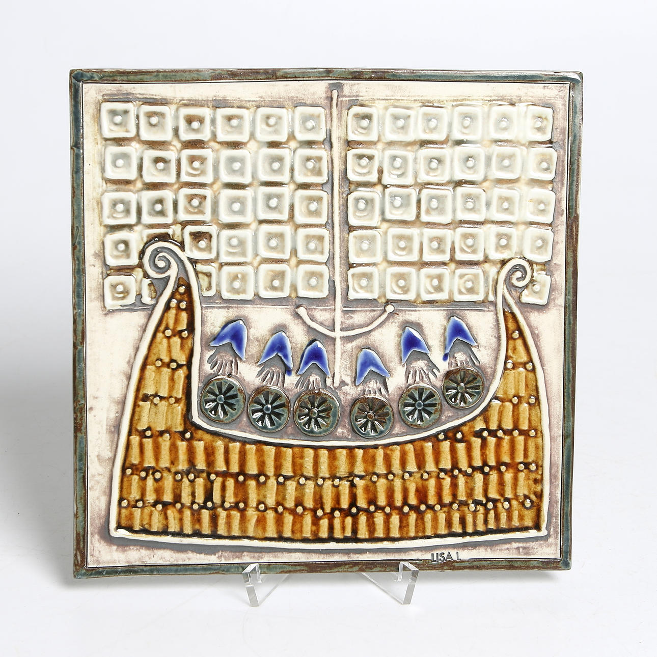 VÄGGRELIEF, stengods, Lisa Larson, Gustavsberg, 1900-tal.