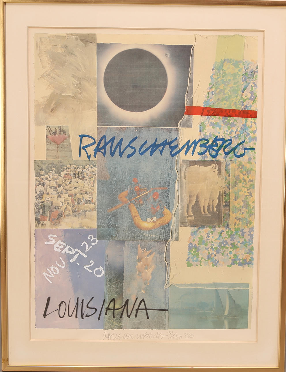 ROBERT RAUSCHENBERG. Louisiana 1980, färglitografi 32/150, signerad och daterad Rauschenberg - 80.