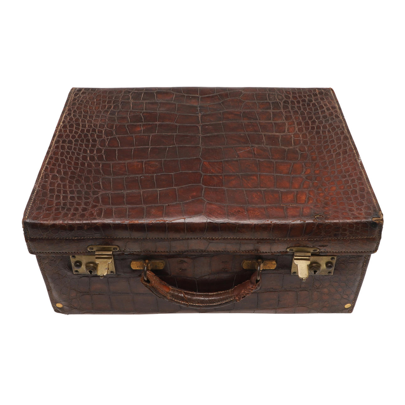 VINTAGE CROCODILE SKIN SUITCASE - MAPPIN & WEBB.