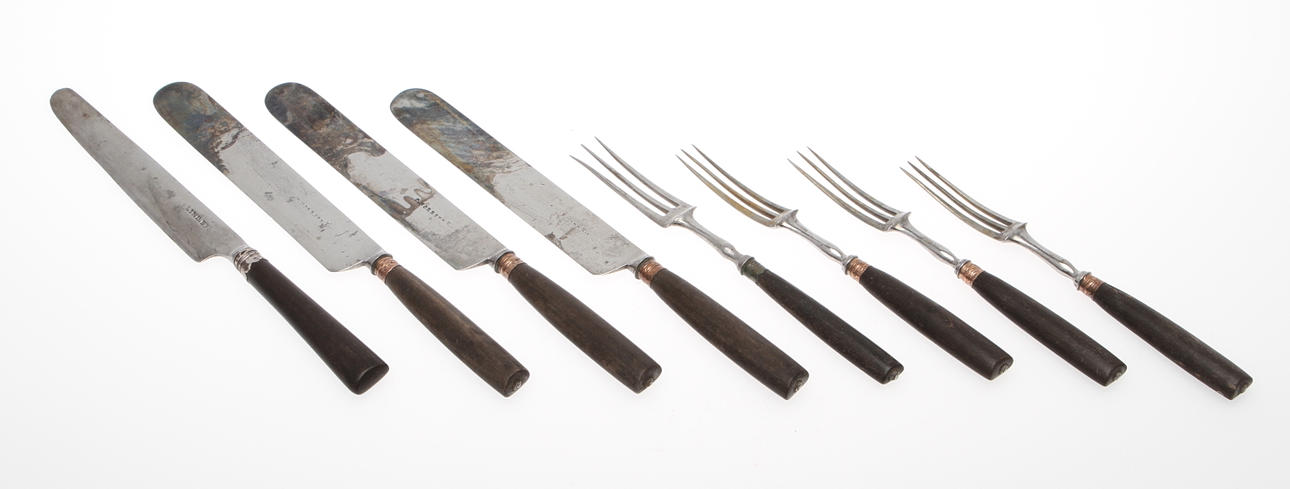 BESTICK, 8 delar, C. Norrström samt Lind.Efs, 1800-tal.