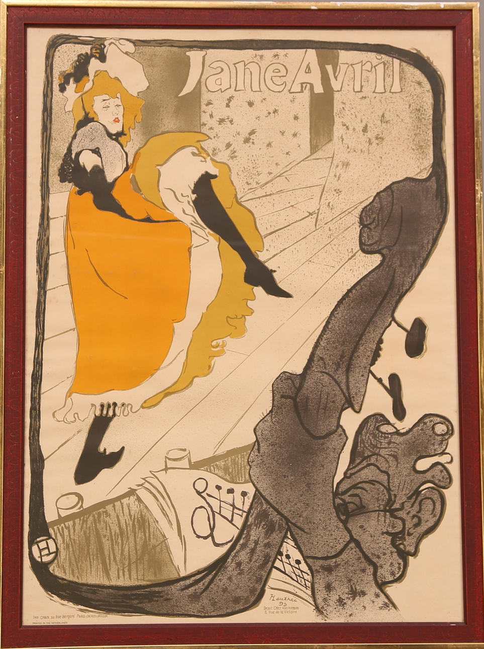 AFFISCH, efter Henri De Touleuse-Lautrec. "Jane Avril".
