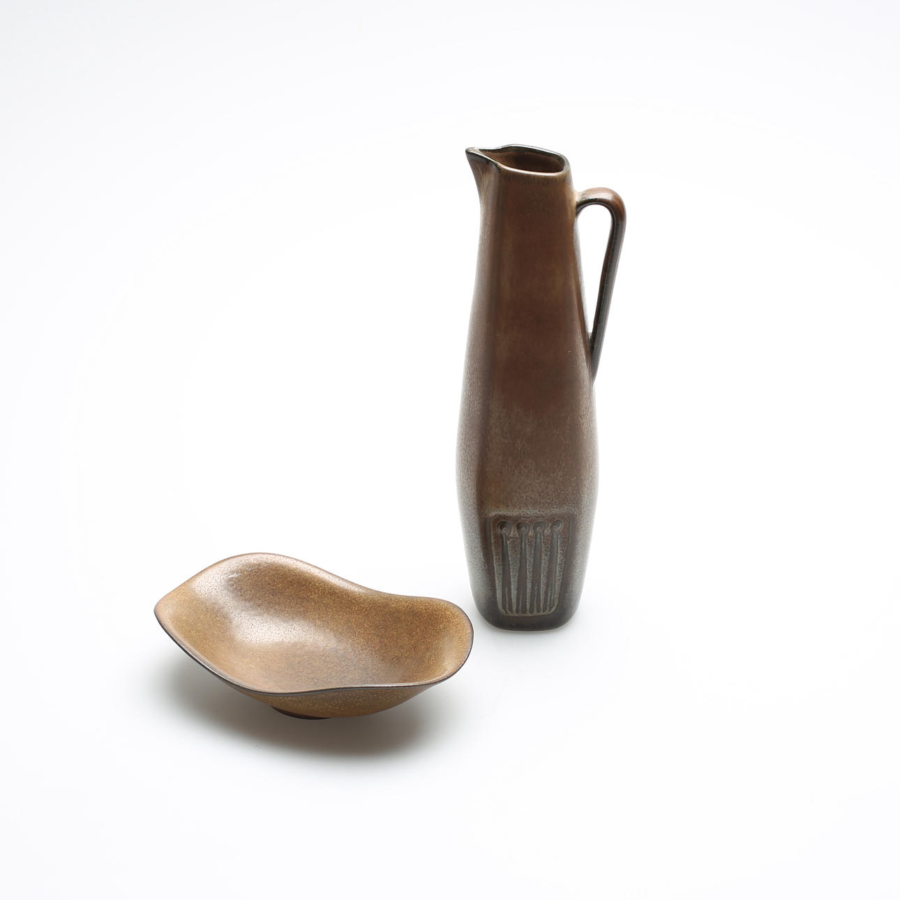 KANNA samt SKÅL, stengods, Gunnar Nylund, Rörstrand.