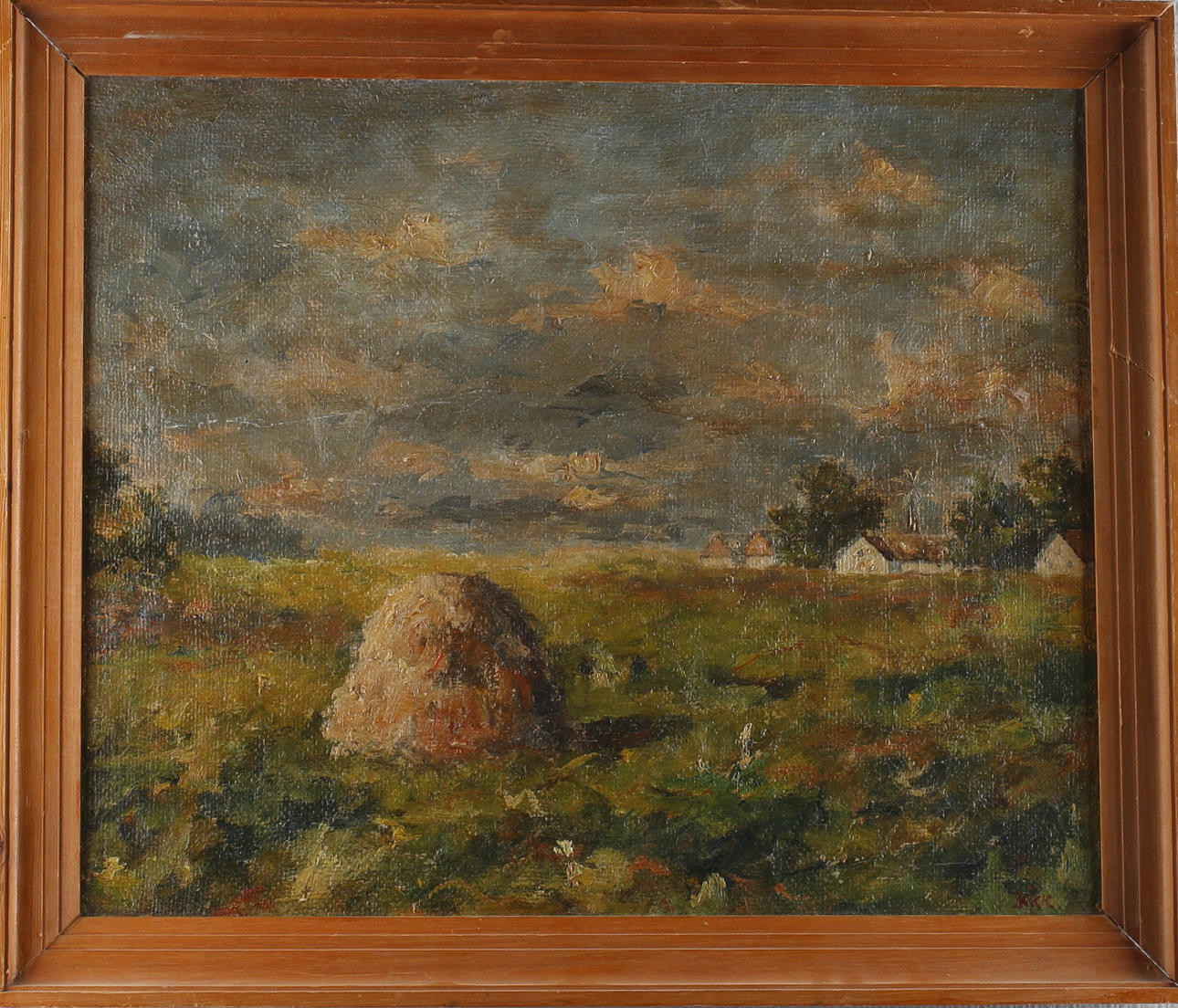 OIDENTIFIERAD KONSTNÄR. Sommarlandskap, olja på duk, monogramsignerad KKK.