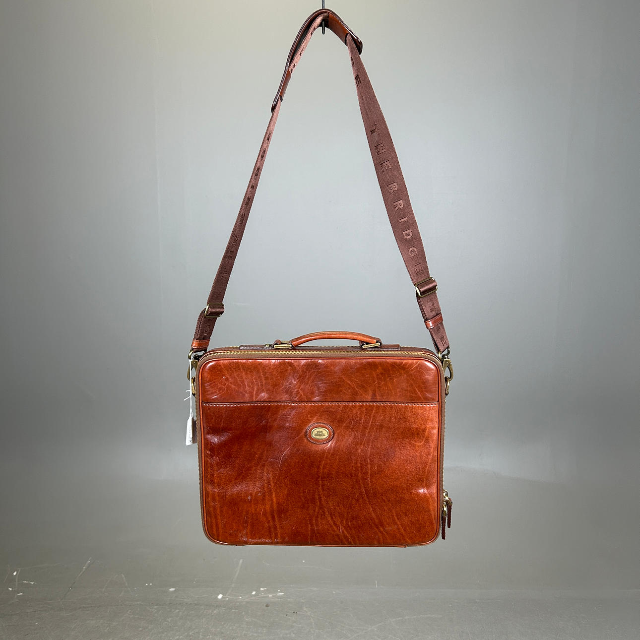 A leather bag, The Bridge, Italy.