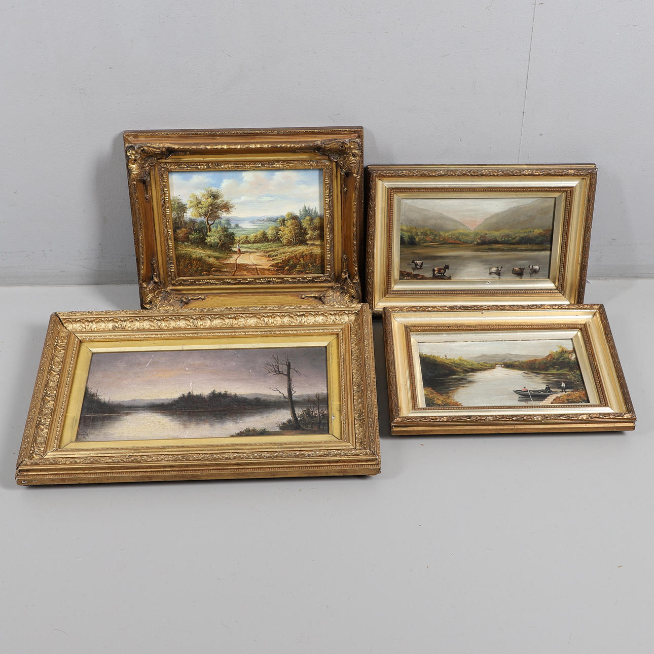 THREE VICTORIAN/EDWARDIAN LANDSCAPE PAINTINGS.