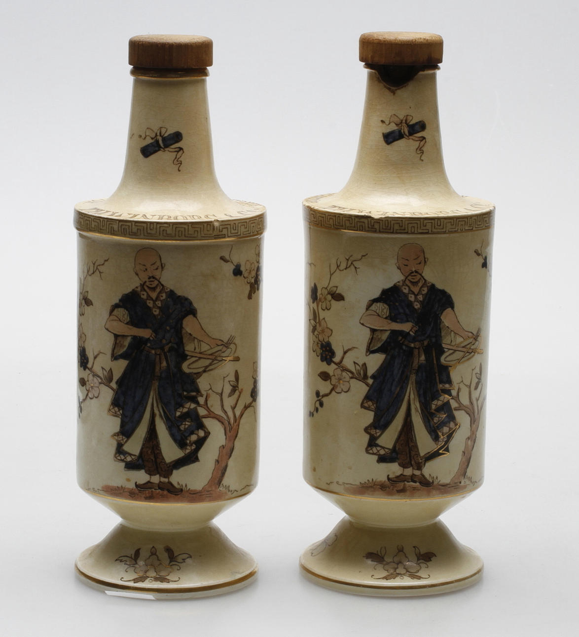 FLASKOR, två stycken, "TH.Winborg", Gustavsberg.