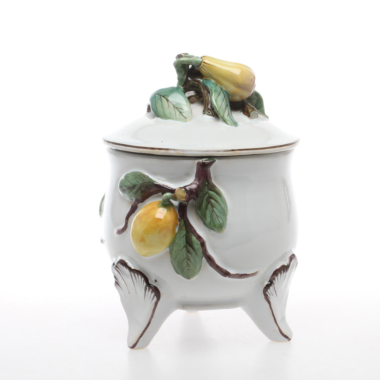 BONBONJÄR, fajans, Nils Emil Lundström och Karl Lindström, Rörstrand, 1900-talets första kvartal.