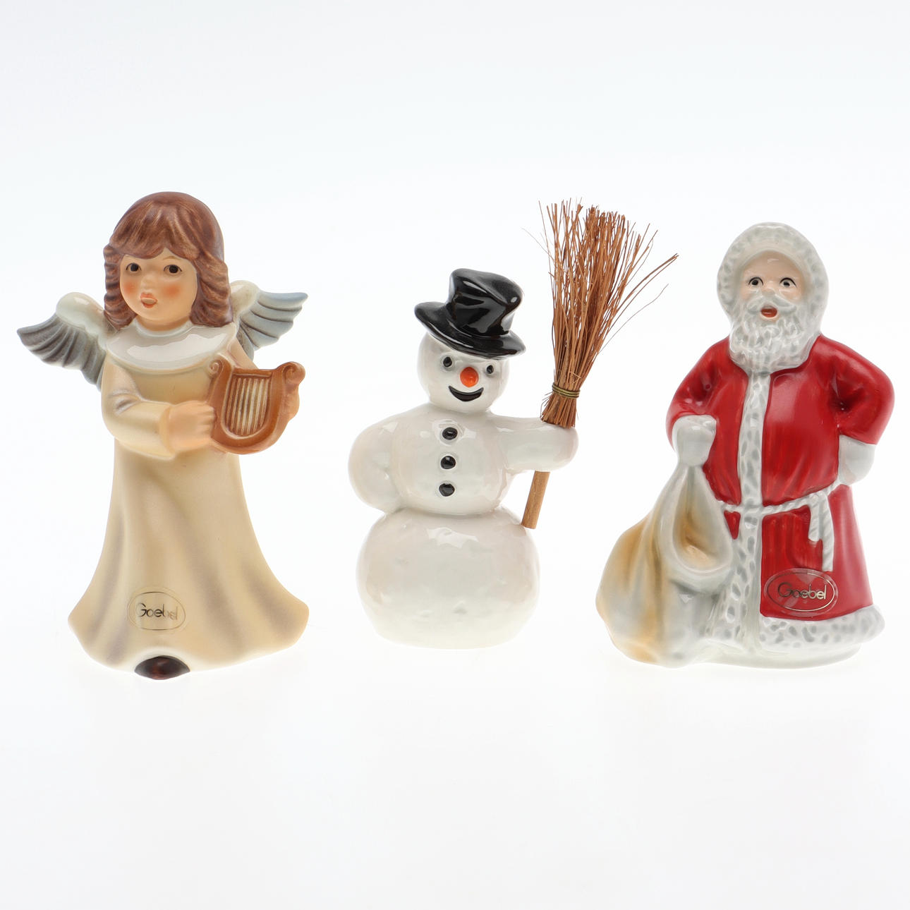 JULEFIGURER, 3 stk, porcelæn, Goebel.