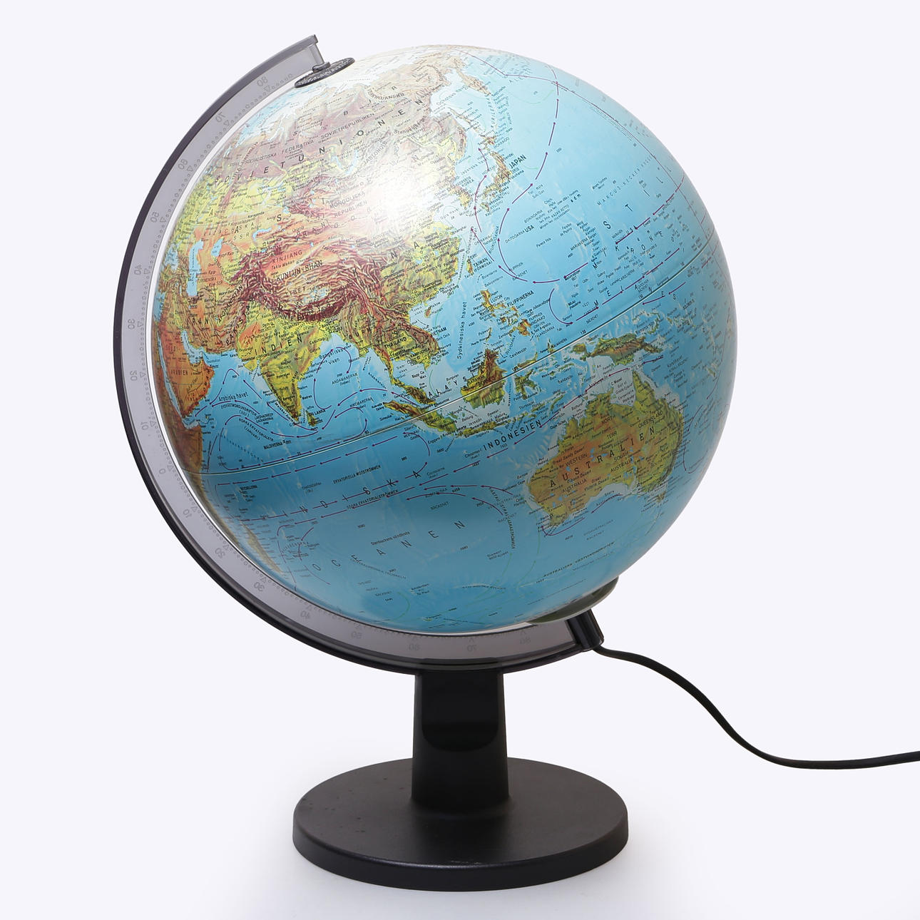 JORDGLOB, BELYSNING, SENT 1900-TAL.