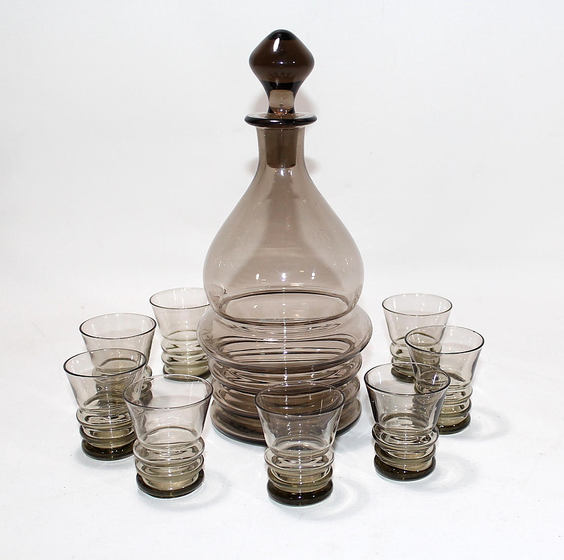 KARAFF SAMT 8 GLAS, design Simon Gate, Sandviksglas.