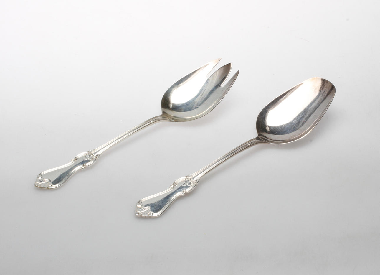 SERVERINGSBESTICK, 2 delar, nysilver, "Olga", GAB, 1900-tal.