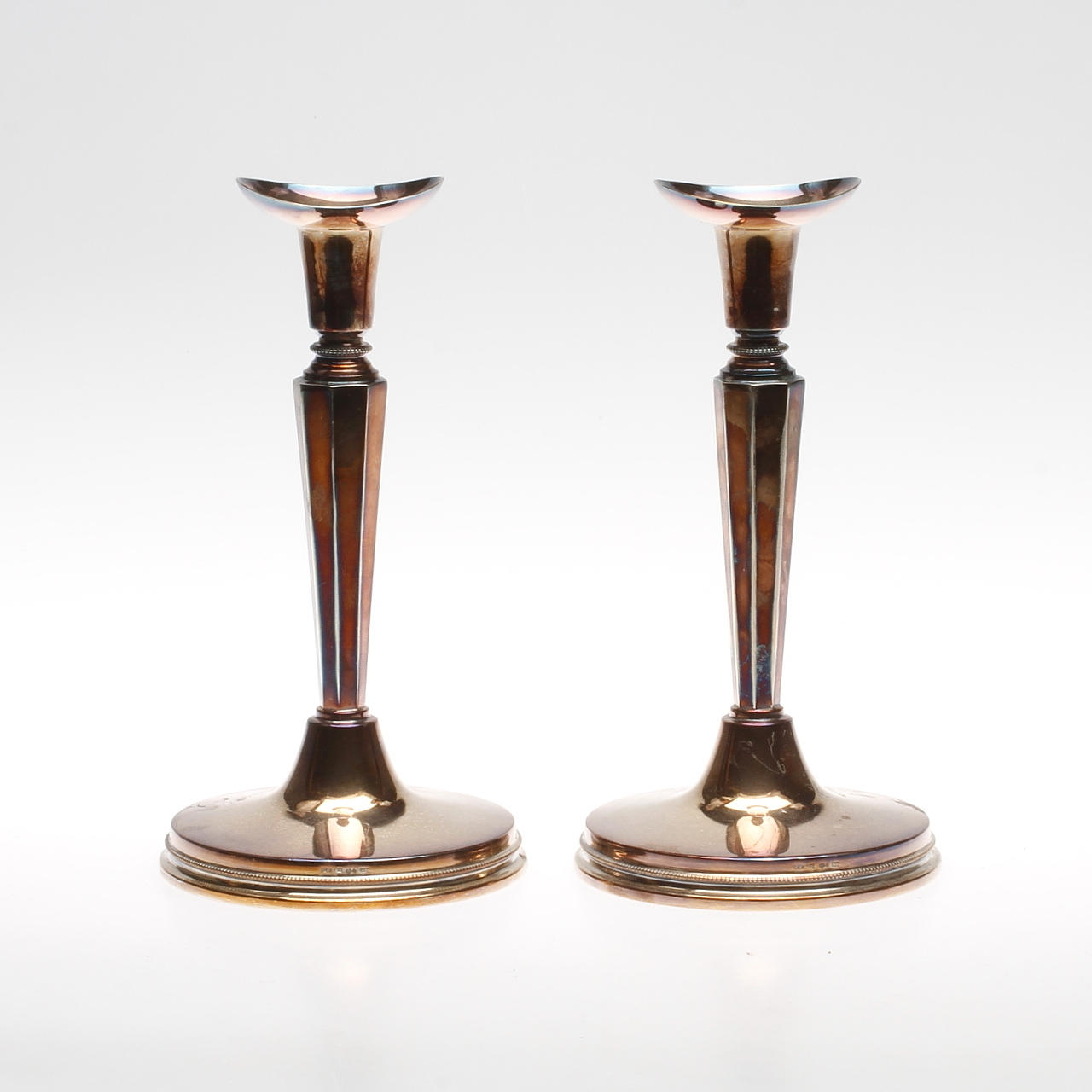 LJUSSTAKAR, ett par, silver, MGAB, Uppsala 1963.