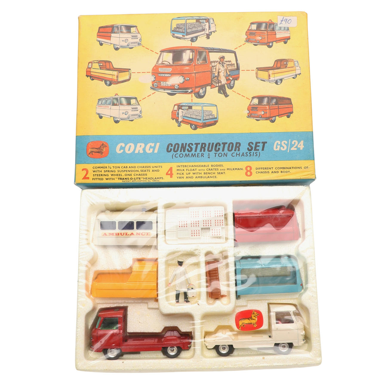 A CORGI TOYS CONSTRUCTOR SET - GS/24 COMMER 3/4 TON CHASSIS - BOXED.