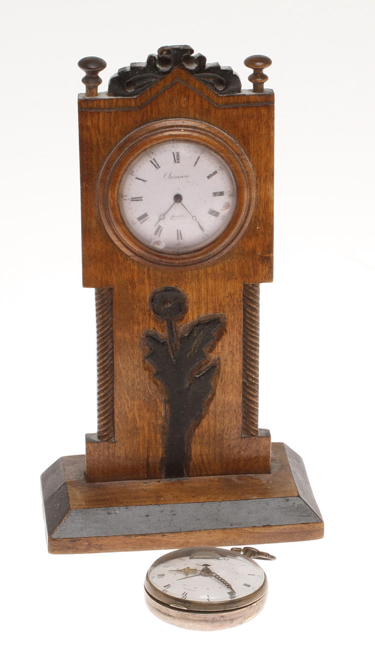 FICKUR, 2 st, England, KLOCKSTÄLL. 1800-tal.