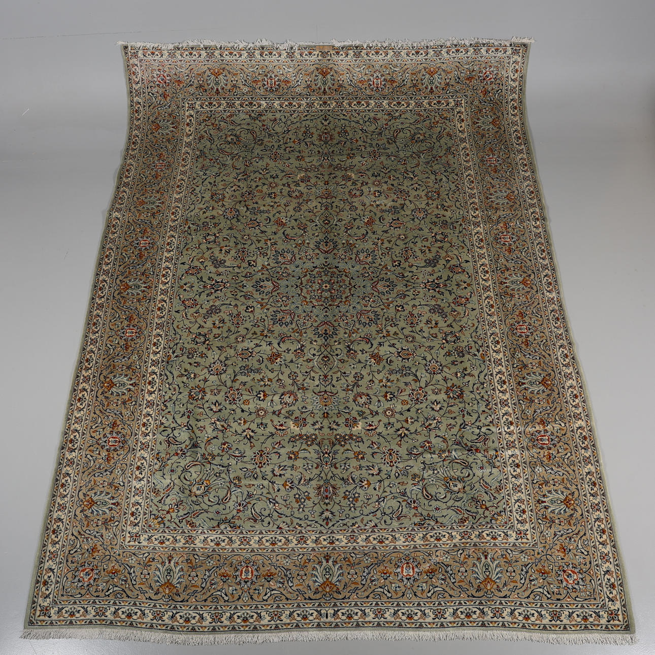 TEPPICH Kashan, persisch, halbantik, signiert 403x295 cm.