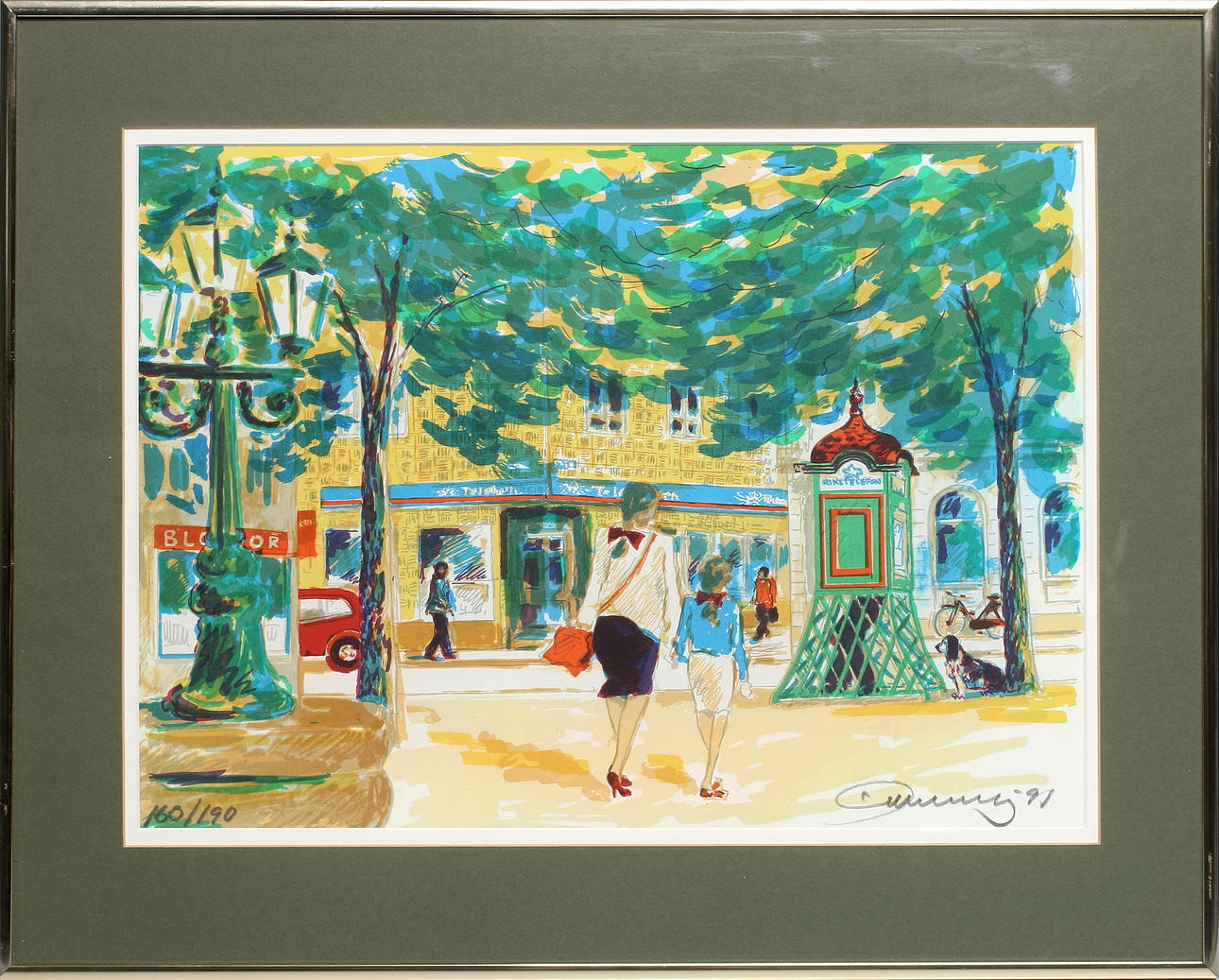 EINAR WENNBERG. Vängåvan Sundsvall, färglitografi, signerad, numrerad 160/190 och daterad -91.