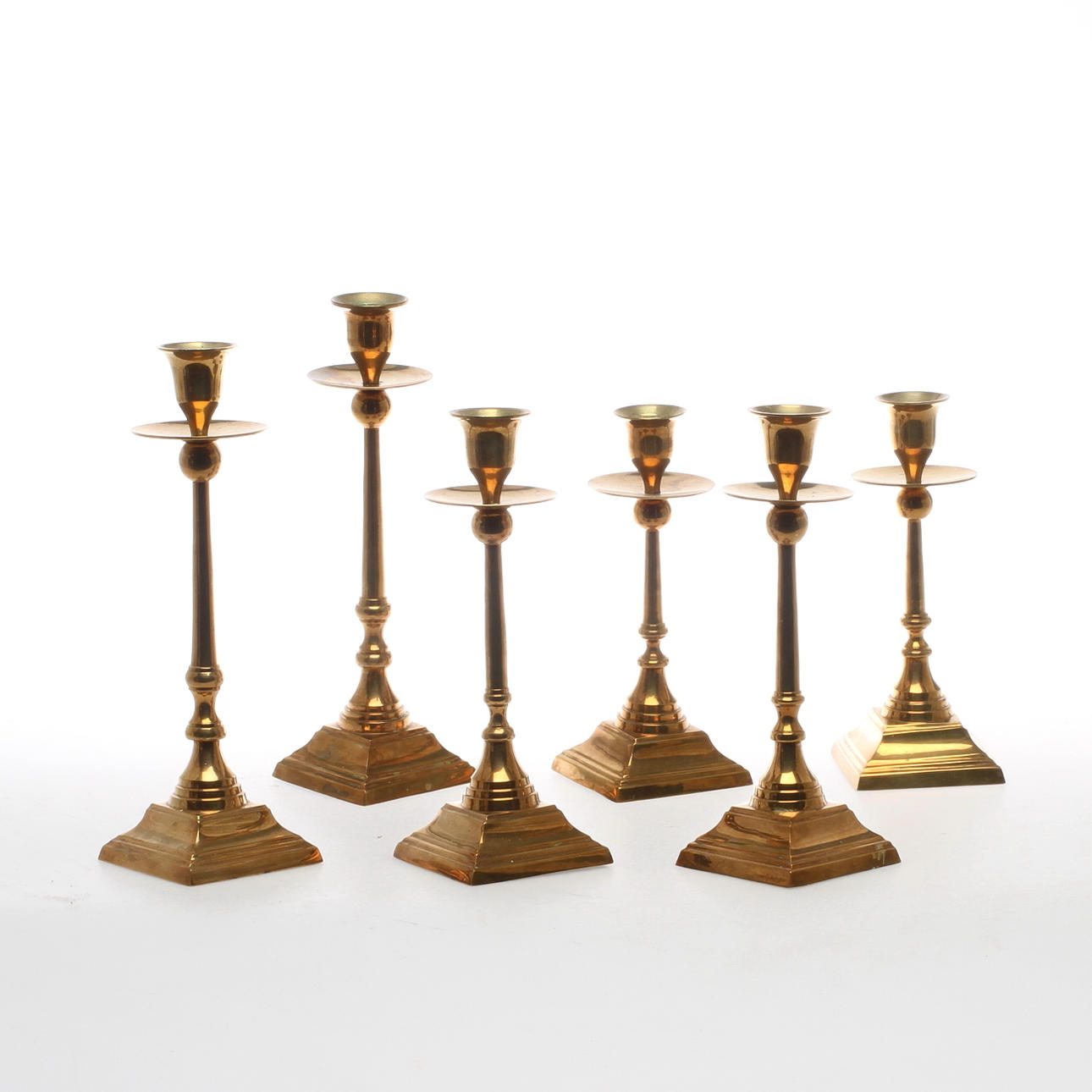 LJUSSTAKAR, 3 par, mässing.