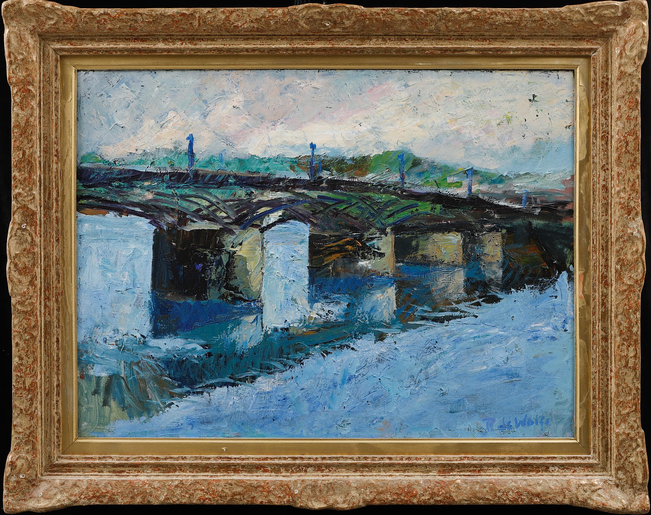 RONALD DE WOLFE. Bridge, oil on canvas, signed.