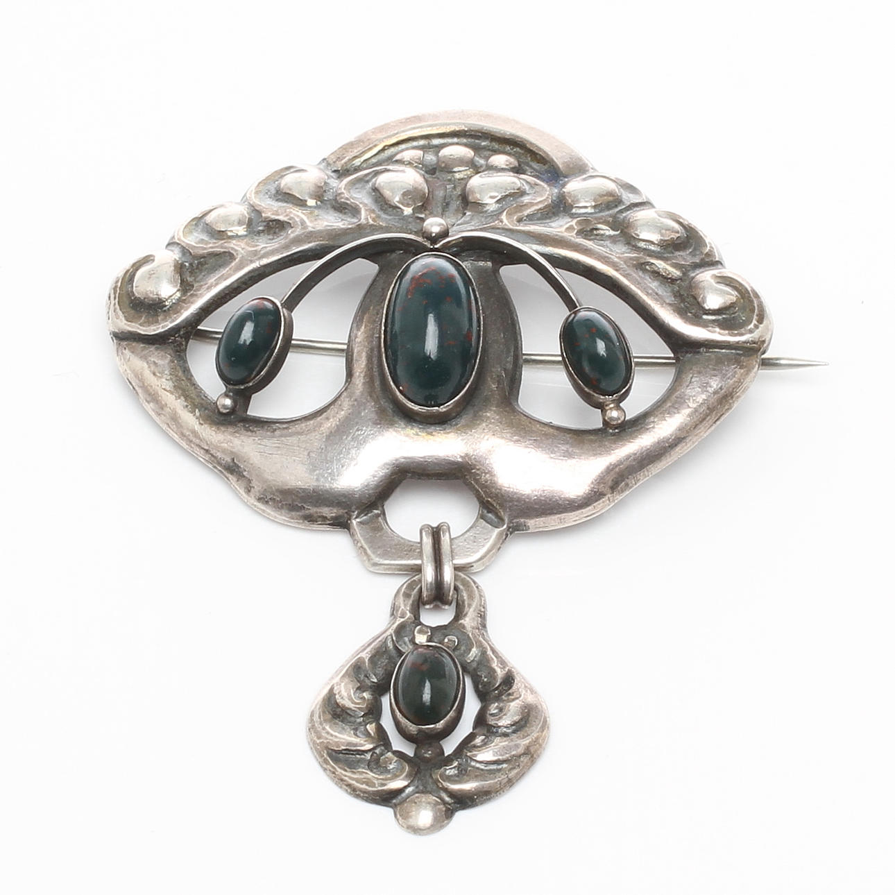 BROSCH, silver, jugend, troligen Bernhard Hertz, tidigt 1900-tal.