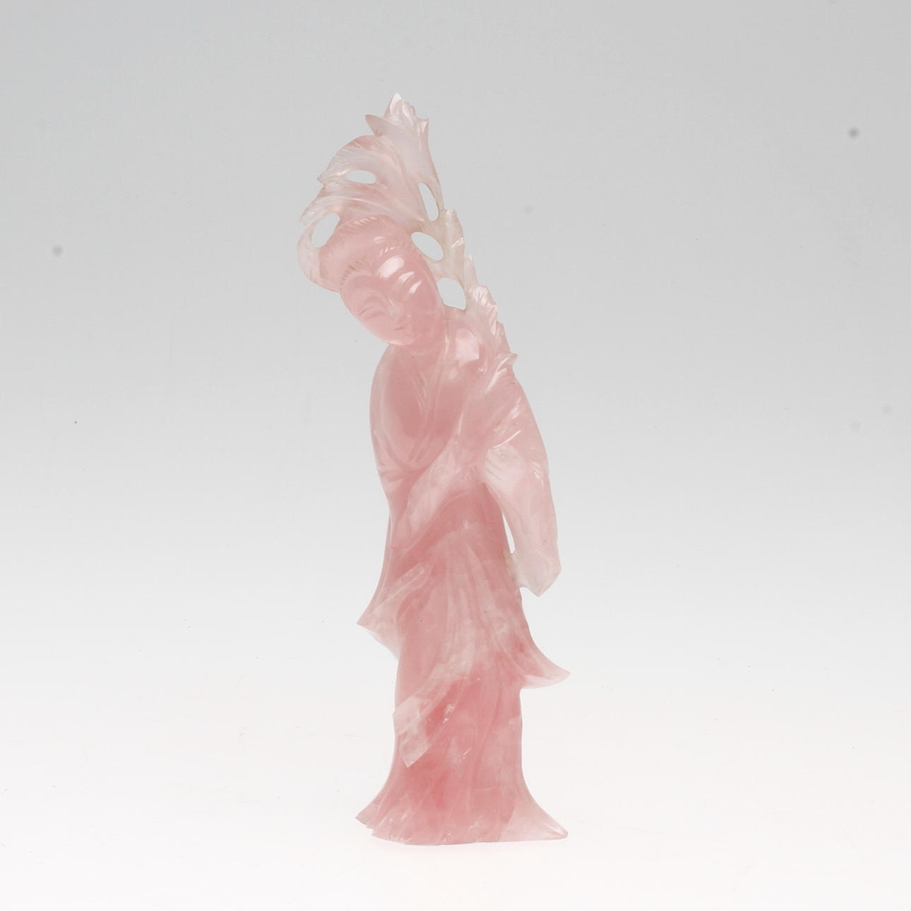 SKULPTUR, rosenkvarts, Kina, 1900-tal.