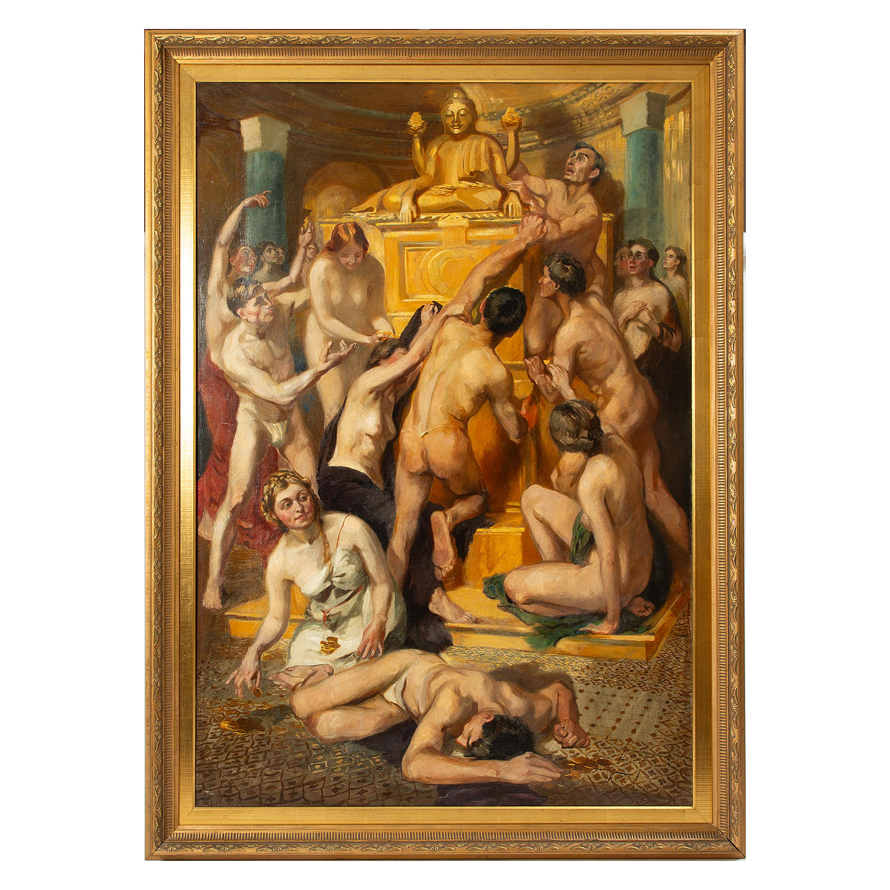 OKÄND KONSTNÄR. Figure composition with buddha.