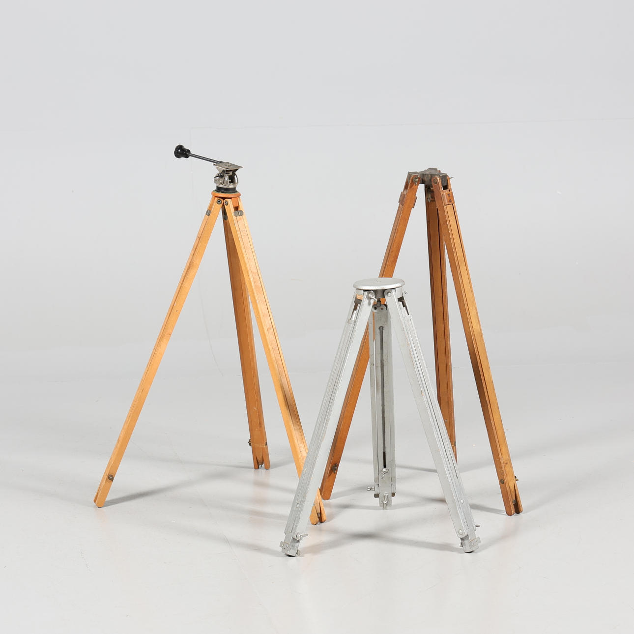 Kamerastativer, 3 stk, træ.