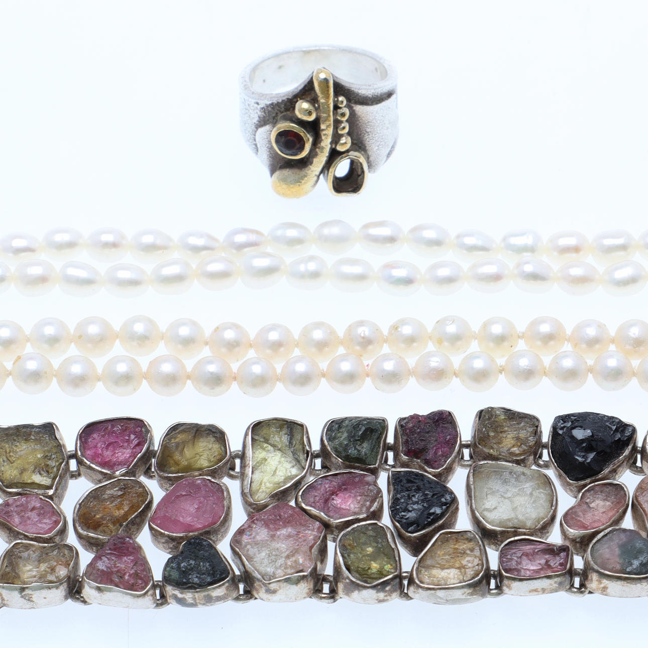 SCHMUCK, Ersatzteile, einschließlich Perlen und Gold.