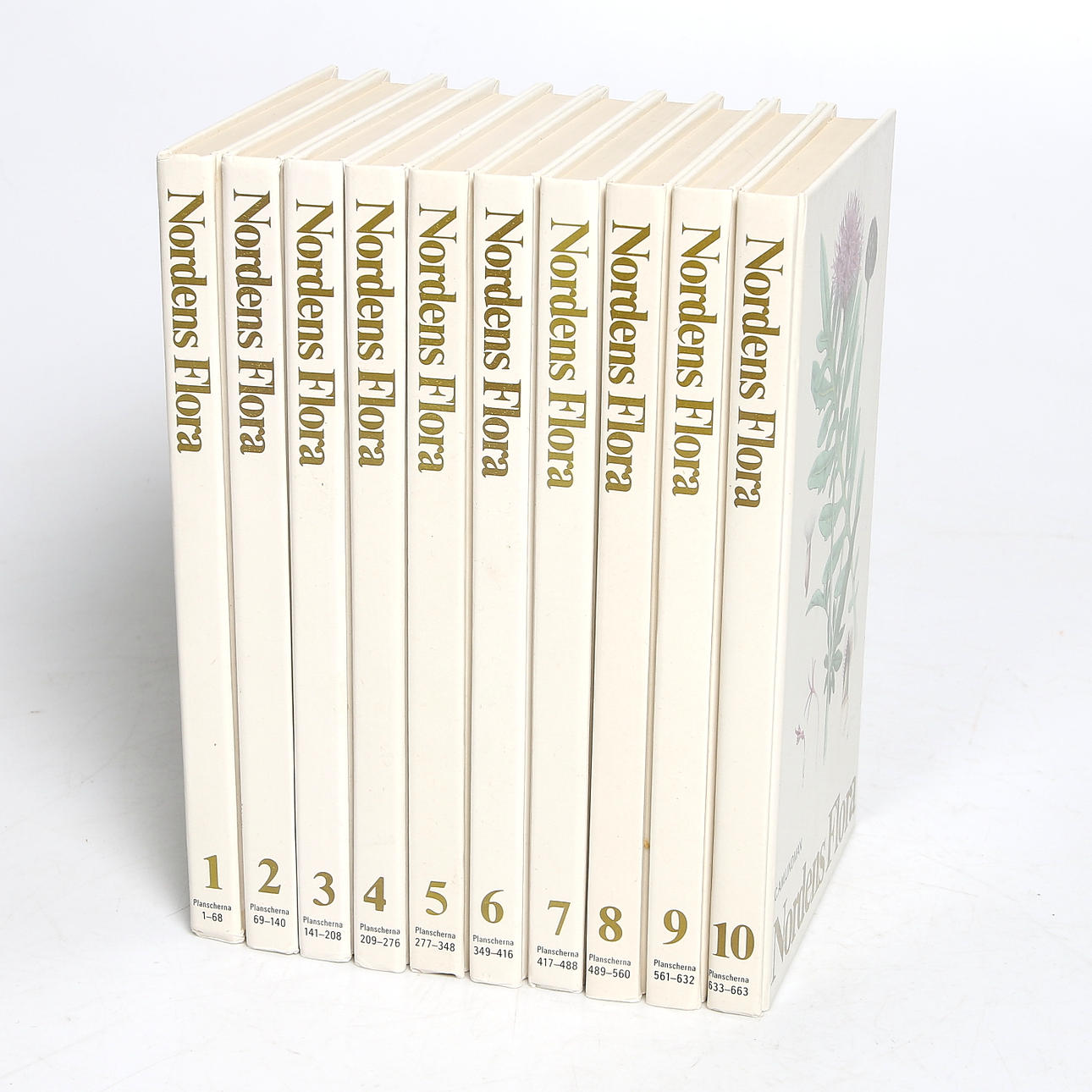 BÖCKER, 10 volymer, "Nordens Flora", C.A.M. Lindman. 1974.